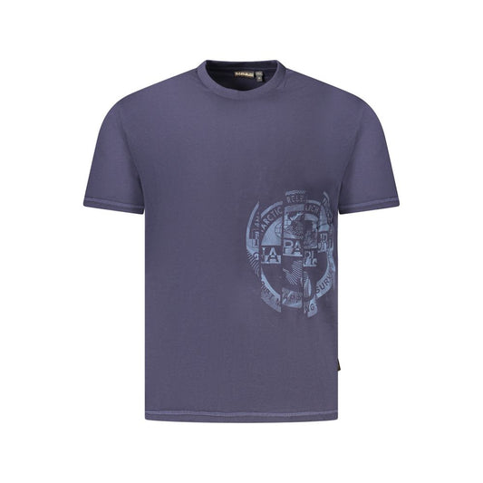 Napapijri Blaues Herren-T-Shirt aus Baumwolle