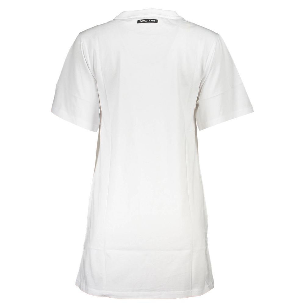 Cavalli Class Weißes Baumwollkleid für Damen