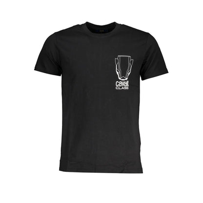 Schwarzes Baumwoll-T-Shirt der Cavalli Class