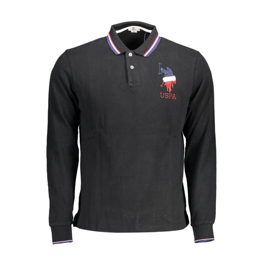 US POLO ASSN. Black Cotton Men Polo Shirt