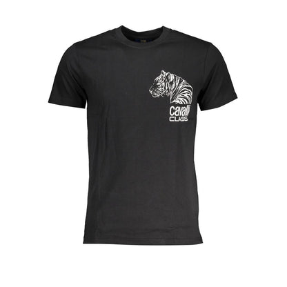 Schwarzes Baumwoll-T-Shirt der Cavalli Class