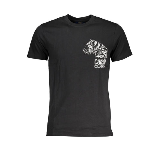 Schwarzes Baumwoll-T-Shirt der Cavalli Class