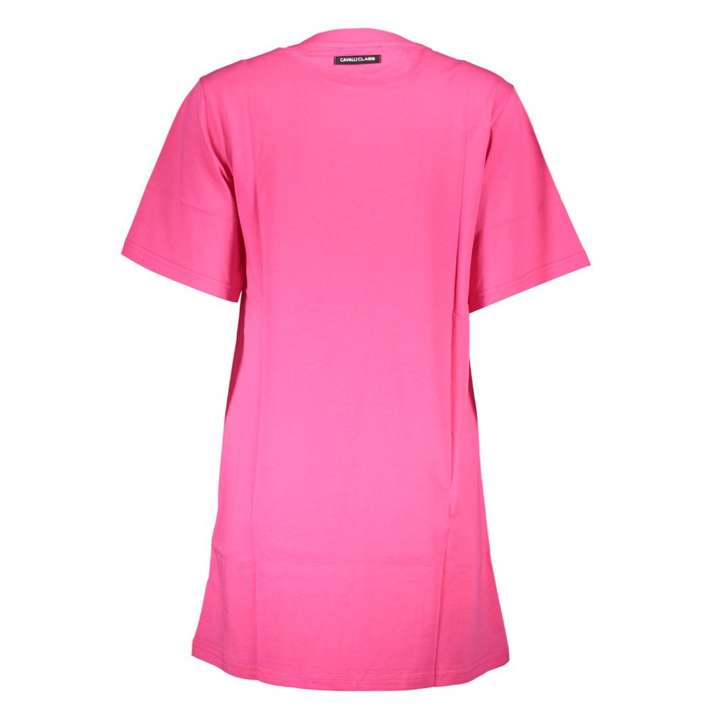 Cavalli Class Rosa Baumwollkleid für Damen