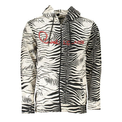 Cavalli Class Herren-Kapuzenpullover aus weißer Baumwolle