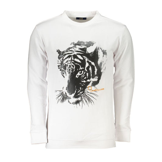 Weißer Baumwollpullover der Cavalli Class