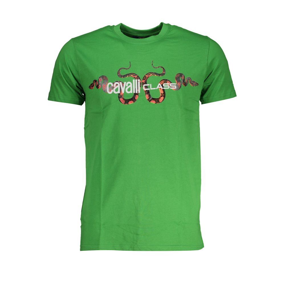 Grünes Baumwoll-T-Shirt der Cavalli Class
