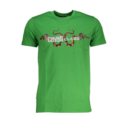 Grünes Baumwoll-T-Shirt der Cavalli Class