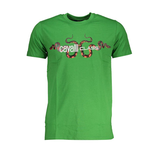 Grünes Baumwoll-T-Shirt der Cavalli Class