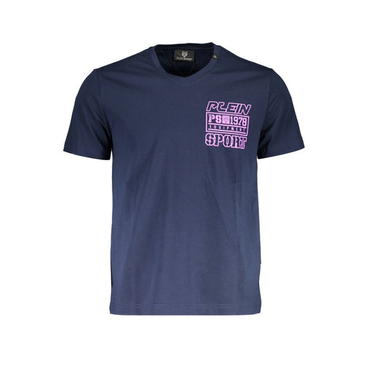 Plein Sport Blaues Baumwoll-T-Shirt für Herren