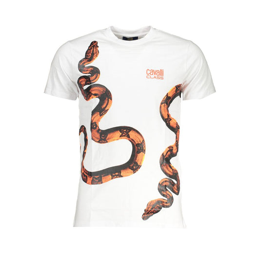 Weißes Baumwoll-T-Shirt der Cavalli Class
