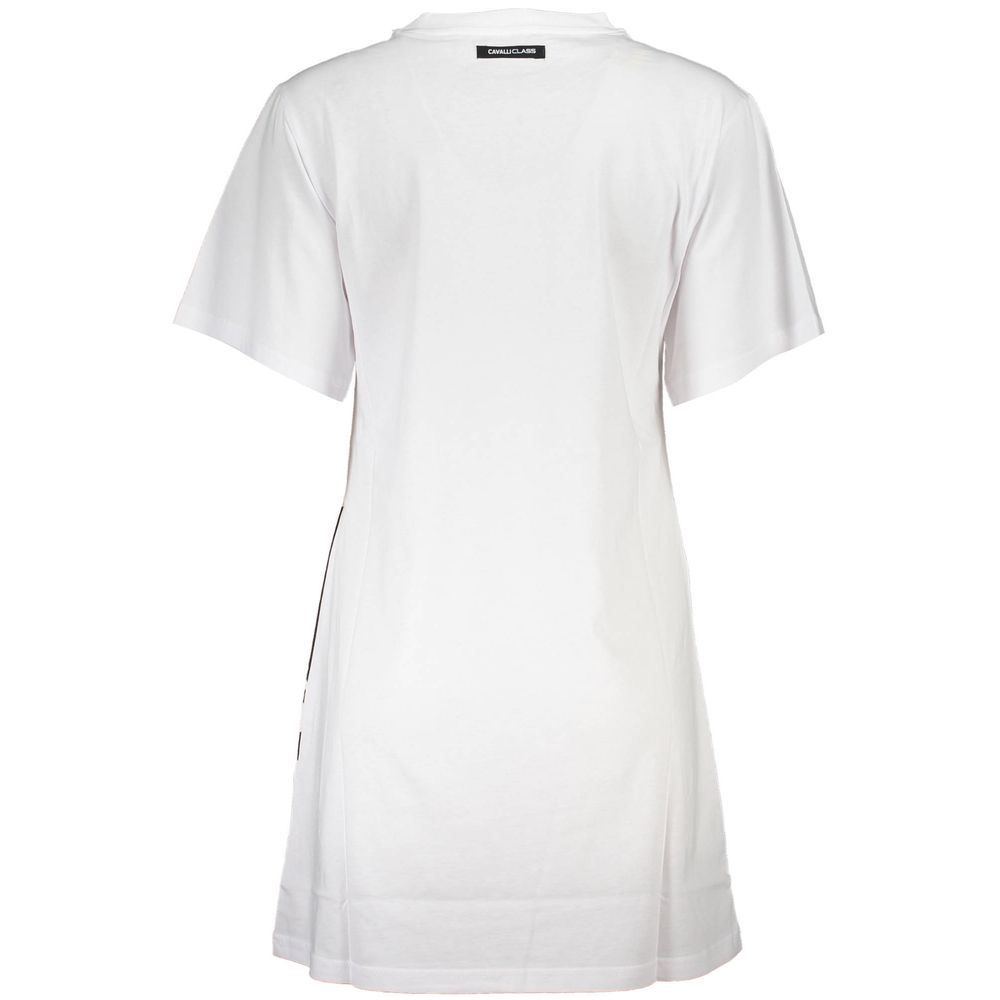 Cavalli Class Weißes Baumwollkleid für Damen