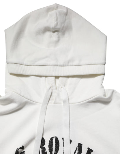 Dolce &amp; Gabbana – Kapuzenpullover aus weißer Baumwolle mit DG ROYAL-Print