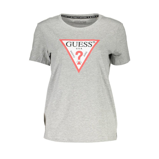 Guess Jeans Braunes Baumwoll-T-Shirt für Damen