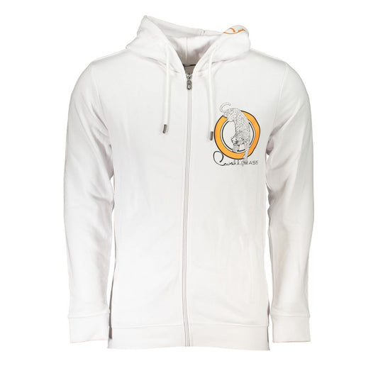 Cavalli Class Herren-Kapuzenpullover aus weißer Baumwolle