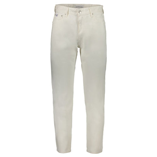 Calvin Klein White Cotton Jeans &amp; Pant