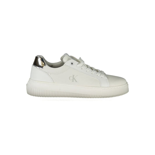 Calvin Klein – Weiße Polyethylen-Sneaker für Damen