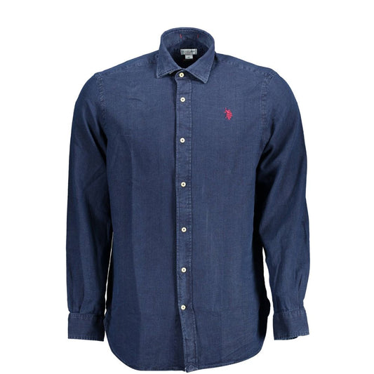 US POLO ASSN. Blue Cotton Men Shirt
