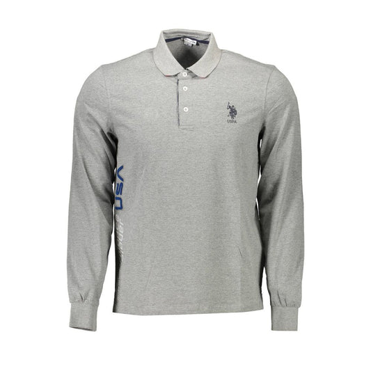 US POLO ASSN. Gray Cotton Men Polo Shirt