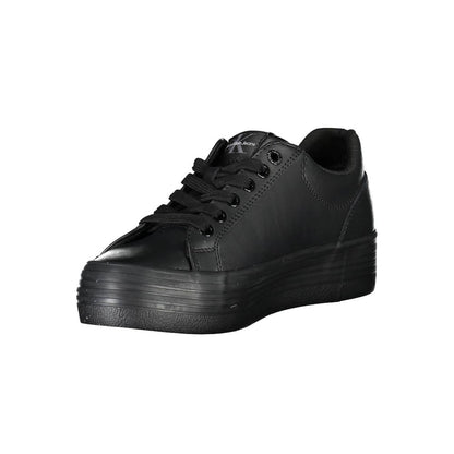 Calvin Klein Damen-Sneaker aus schwarzem Leder