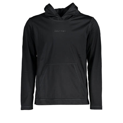 Calvin Klein – Elegantes schwarzes Kapuzensweatshirt mit Logo-Print