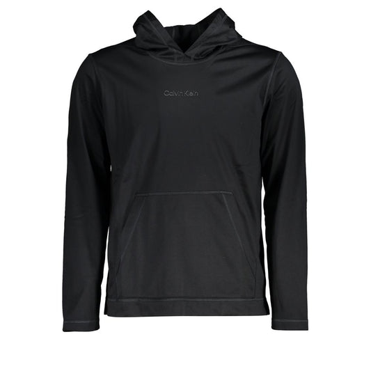 Calvin Klein – Elegantes schwarzes Kapuzensweatshirt mit Logo-Print