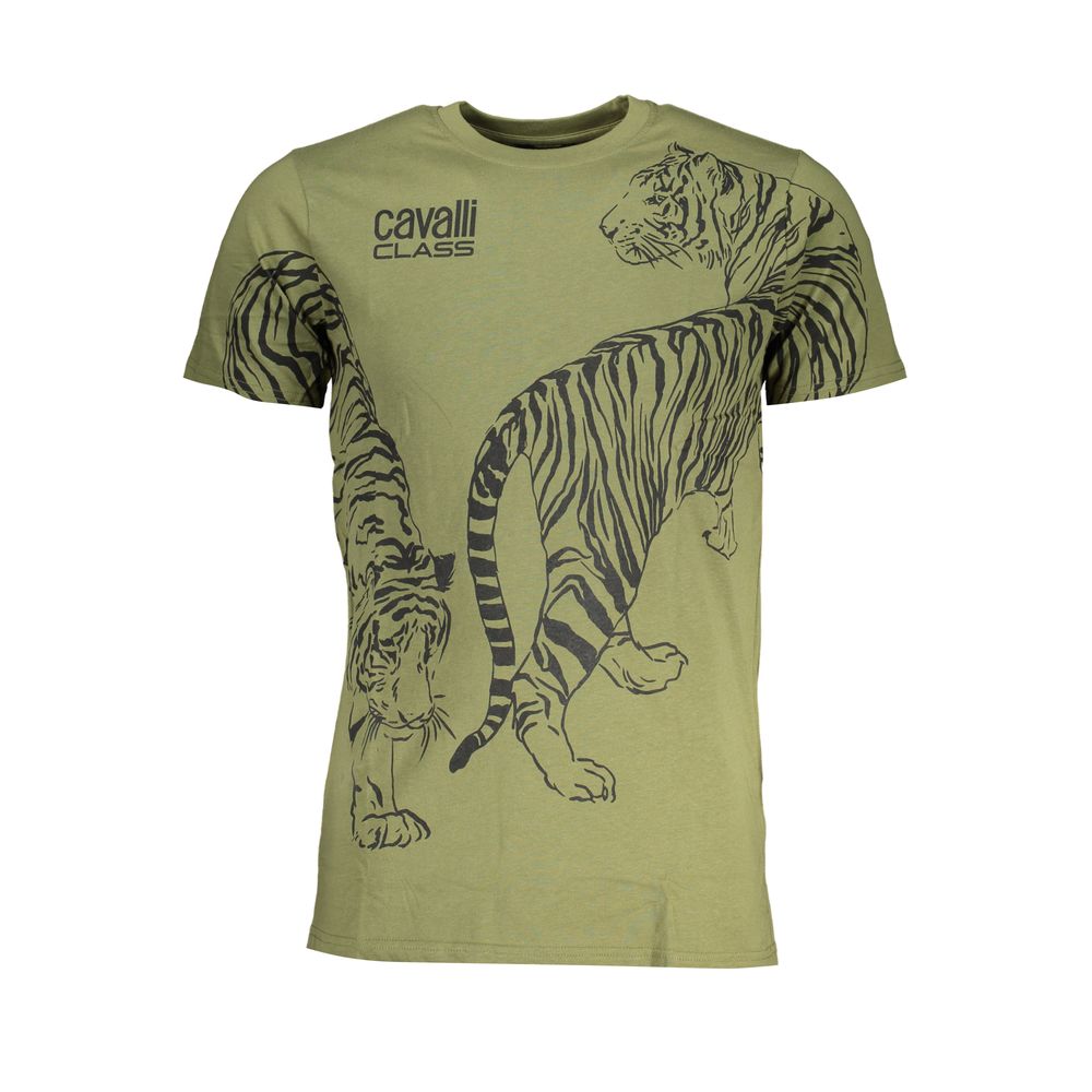 Grünes Baumwoll-T-Shirt der Cavalli Class