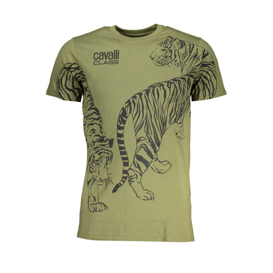 Grünes Baumwoll-T-Shirt der Cavalli Class