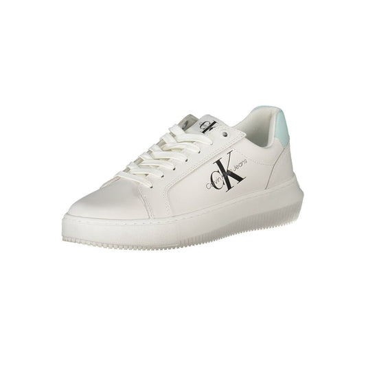 Calvin Klein – Weiße Sneaker aus recyceltem Polyester für Damen