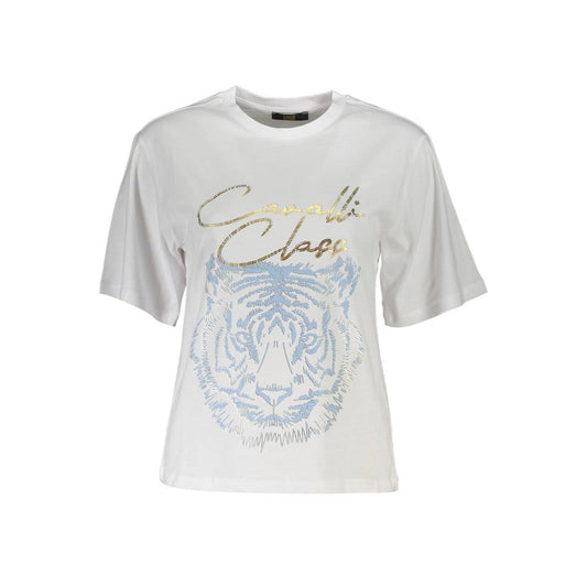 Cavalli Class Weißes Baumwolltop für Damen