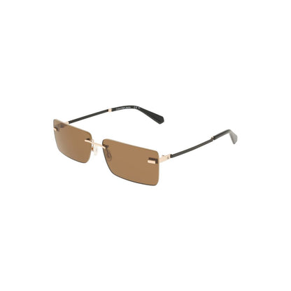 Calvin Klein Beige Metall Damen Sonnenbrille