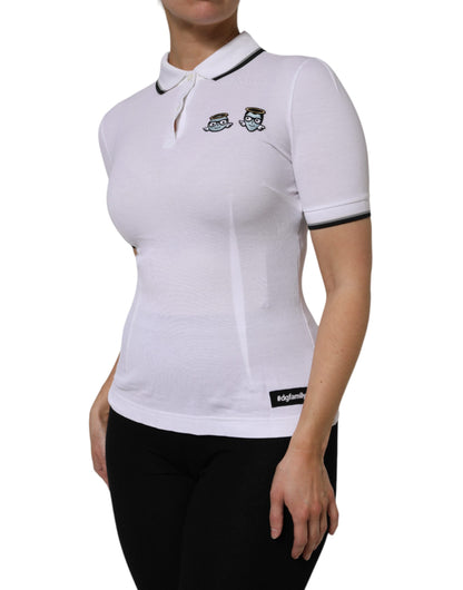 Dolce &amp; Gabbana – Weißes Poloshirt aus Baumwolle mit kurzen Ärmeln und Kragen