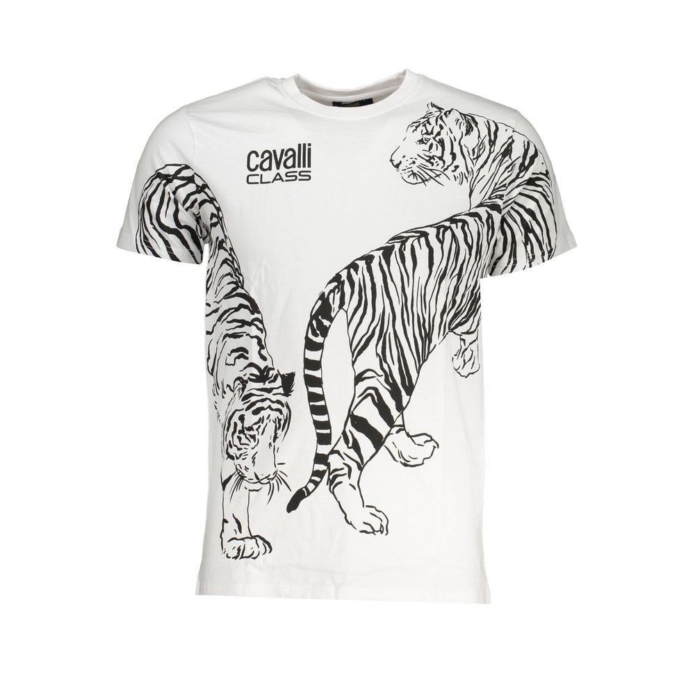 Weißes Baumwoll-T-Shirt der Cavalli Class