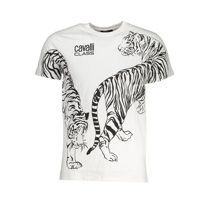 Weißes Baumwoll-T-Shirt der Cavalli Class