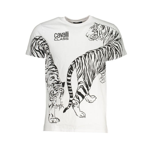 Weißes Baumwoll-T-Shirt der Cavalli Class