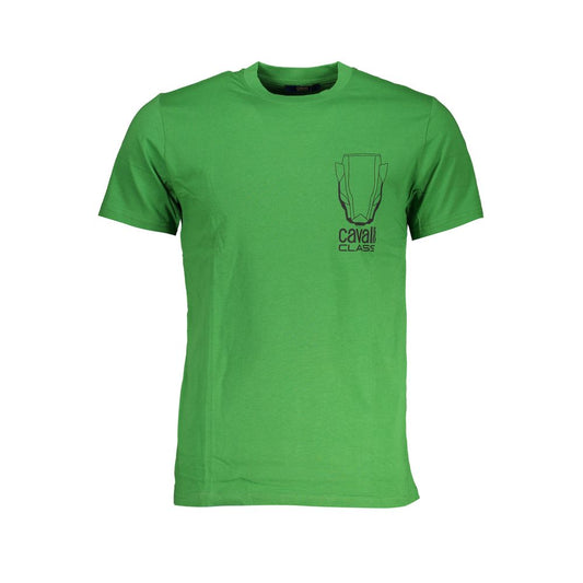 Grünes Baumwoll-T-Shirt der Cavalli Class