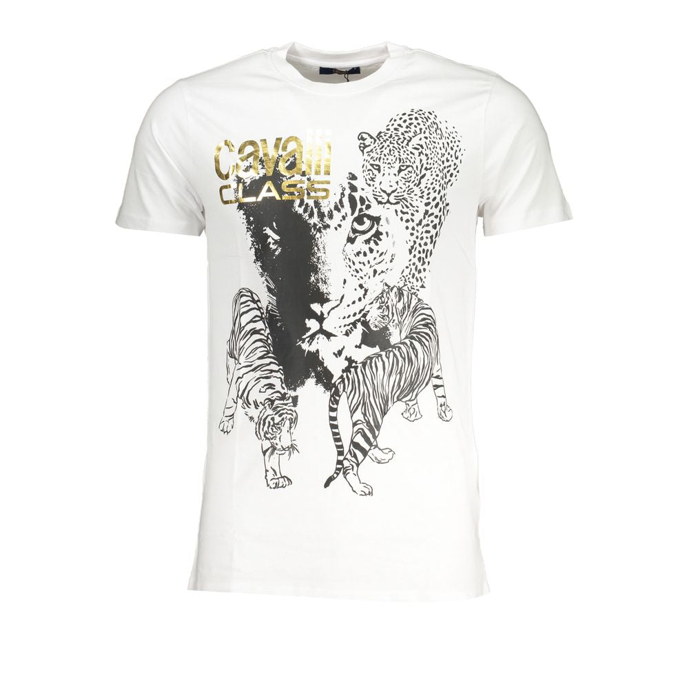 Weißes Baumwoll-T-Shirt der Cavalli Class