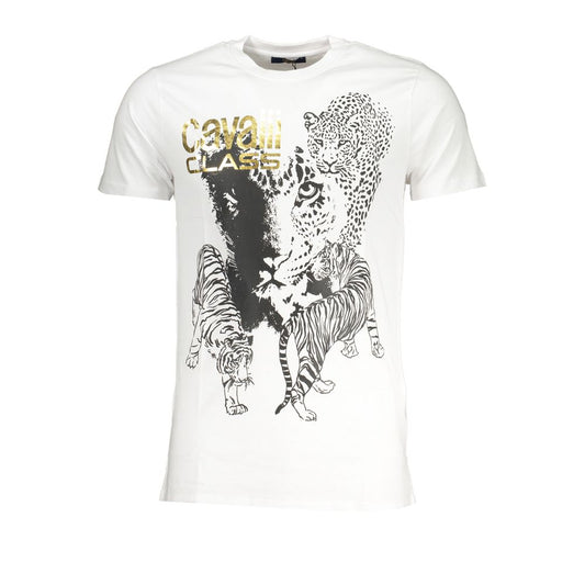 Weißes Baumwoll-T-Shirt der Cavalli Class