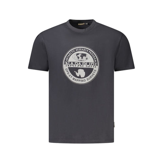 Napapijri Schwarzes Herren-T-Shirt aus Baumwolle