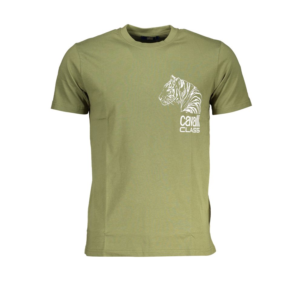 Grünes Baumwoll-T-Shirt der Cavalli-Klasse