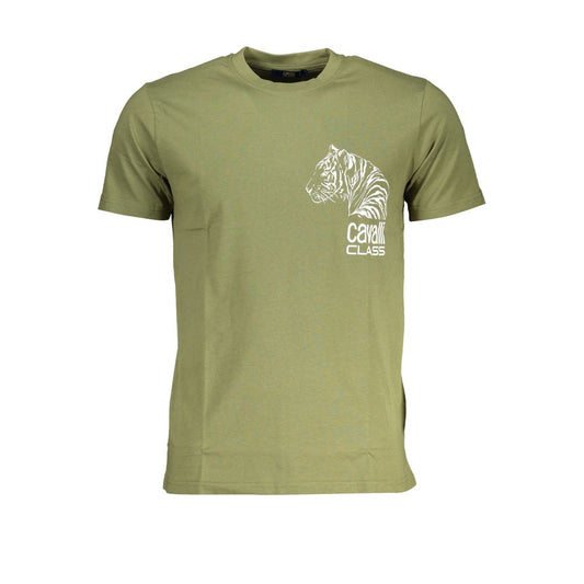 Grünes Baumwoll-T-Shirt der Cavalli-Klasse