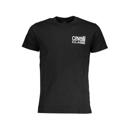 Schwarzes Baumwoll-T-Shirt der Cavalli Class