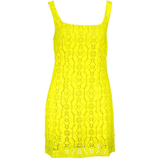 Desigual Gelbes ärmelloses Polyesterkleid für Damen