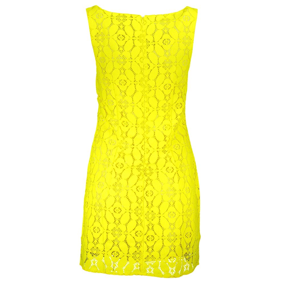 Desigual Gelbes ärmelloses Polyesterkleid für Damen