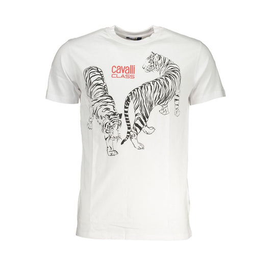 Weißes Baumwoll-T-Shirt der Cavalli Class