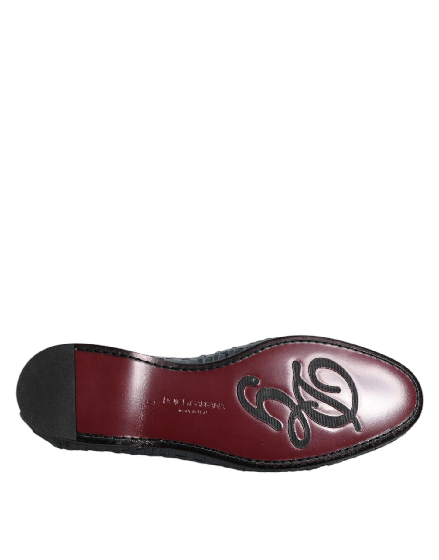 Dolce &amp; Gabbana Blue Woven Leather Slip On Loafers Shoes