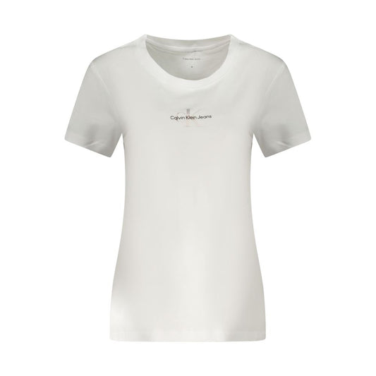 Calvin Klein – Weißes Baumwoll-T-Shirt für Damen