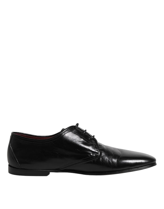 Dolce &amp; Gabbana – Derby-Schuhe aus schwarzem Leder mit Schnürung
