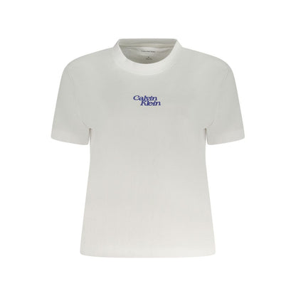 Calvin Klein – Weißes Baumwoll-T-Shirt für Damen