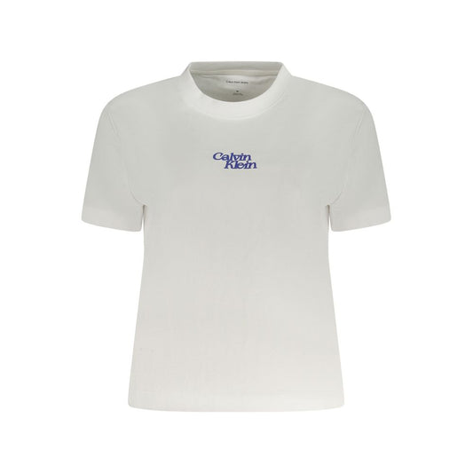 Calvin Klein – Weißes Baumwoll-T-Shirt für Damen