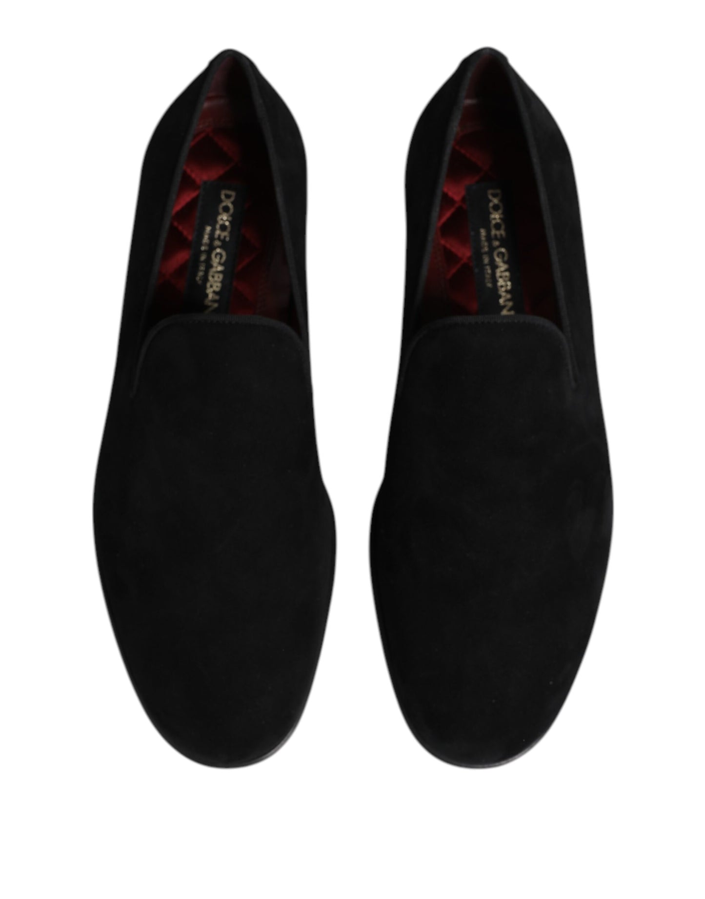 Dolce &amp; Gabbana Black Suede Slip On Loafers Formal Shoes